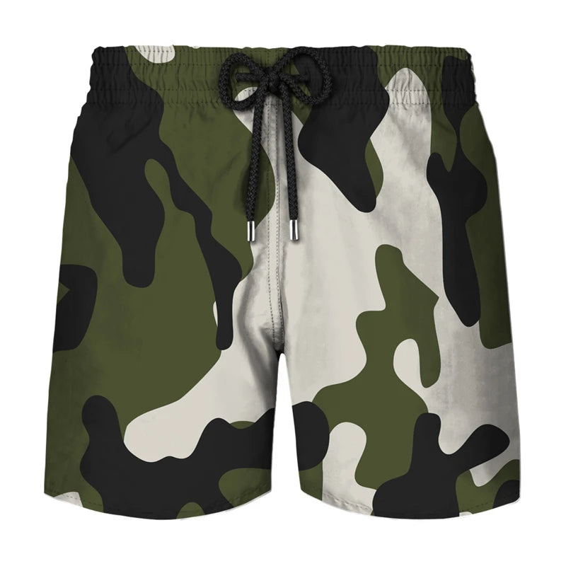 Fashion Camouflage Graphic Beach Shorts For Men Summer Casual Daily Wear 3D Printed Short Pants Loose Streetwear Board Shorts