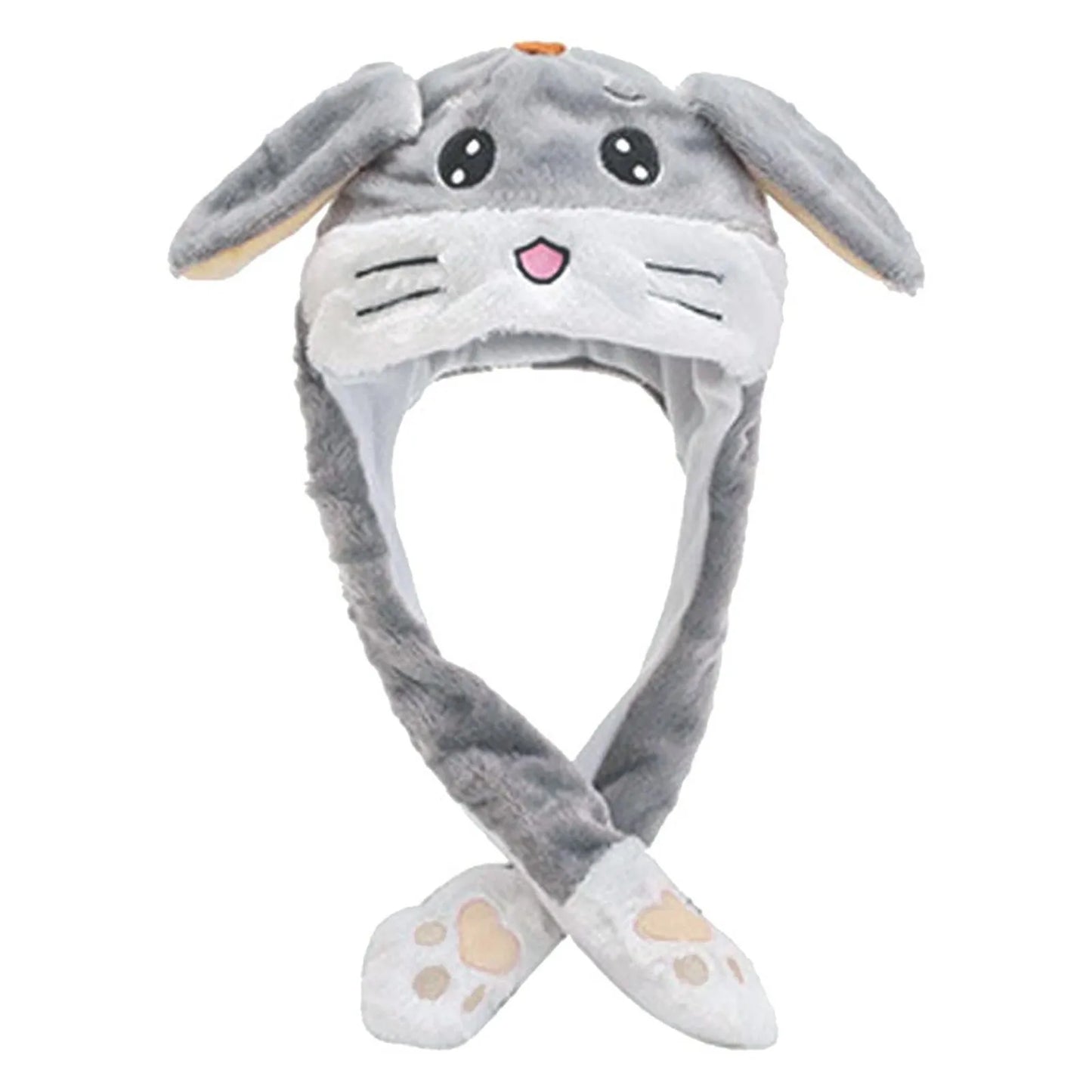 Cute Bunny Hat Ear Moving Jumping Hat Plush Rabbit Hat Cute Cap For Girls Children'S Hats