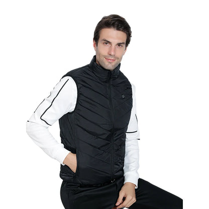 Winter Men's 9-Zone Heated Vest for Cold Protection Electric Heated Vest with Heating Cotton Lining【Power supply not included】