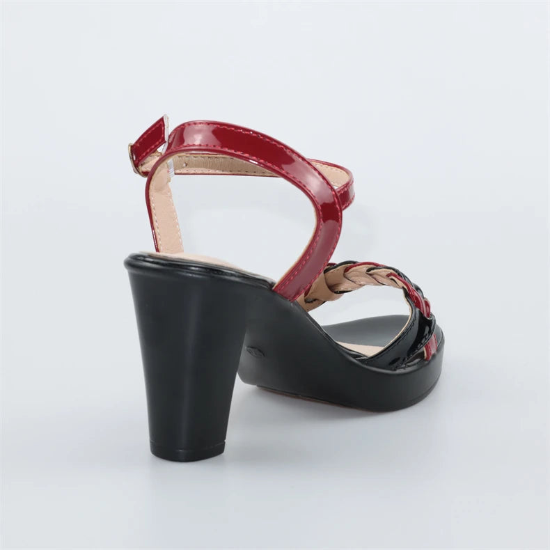 High quality summer leather sandals for women 8cm 10cm high heel 2024 size 32 33 43 platform open toe elegant shoe black white