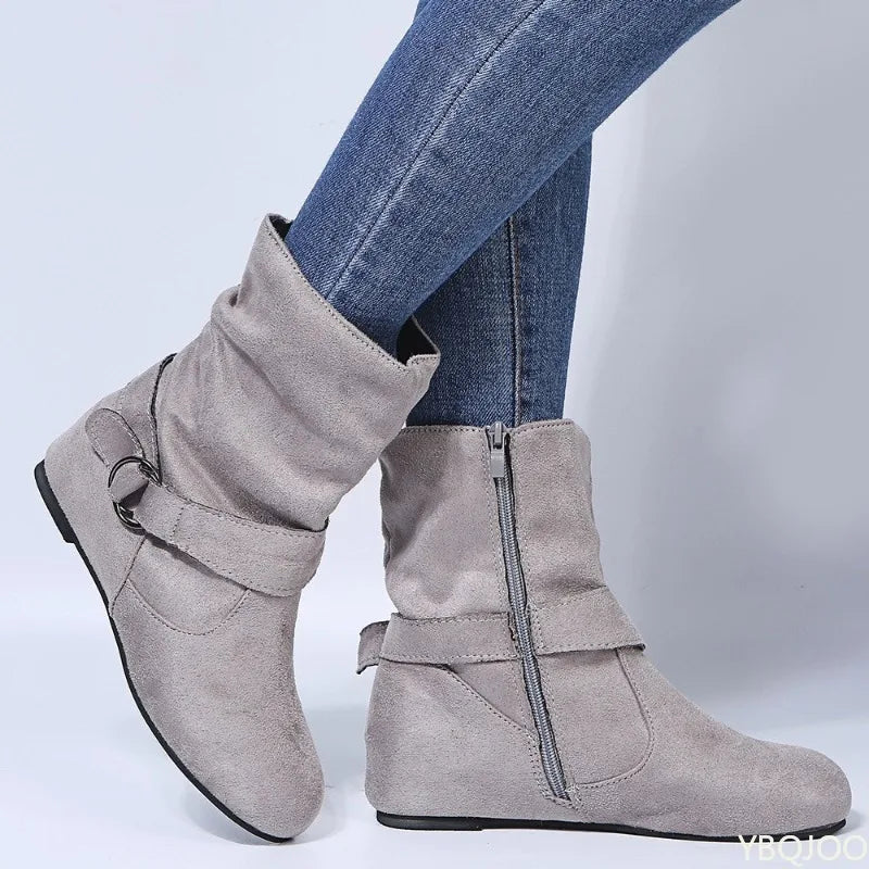 women's boots for autumn winter simple comfortable low heel side zipper versatile for daily casual wear women's short boots
