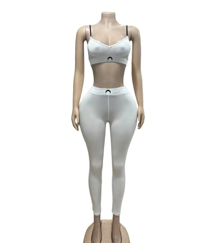 2 Piece Sets Women Camisole Top Pencil Pants Suit Sleeveless Vest Backless Elastic Waist Trousers Summer Sexy Outfits 2025