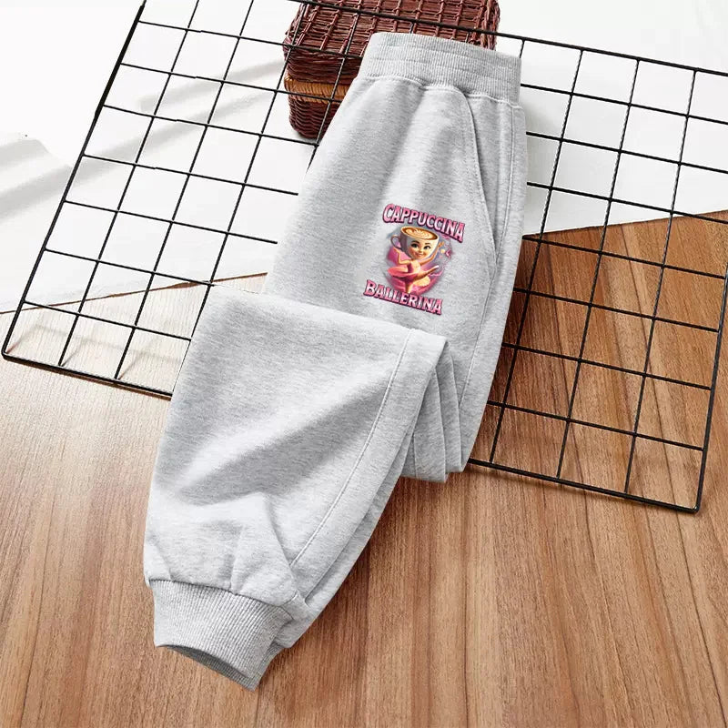 Cappuccino Assasino Cotton Pants for Baby Boys Children Spring Autumn Sweatpants Italian Brainrot Cartoon Trousers