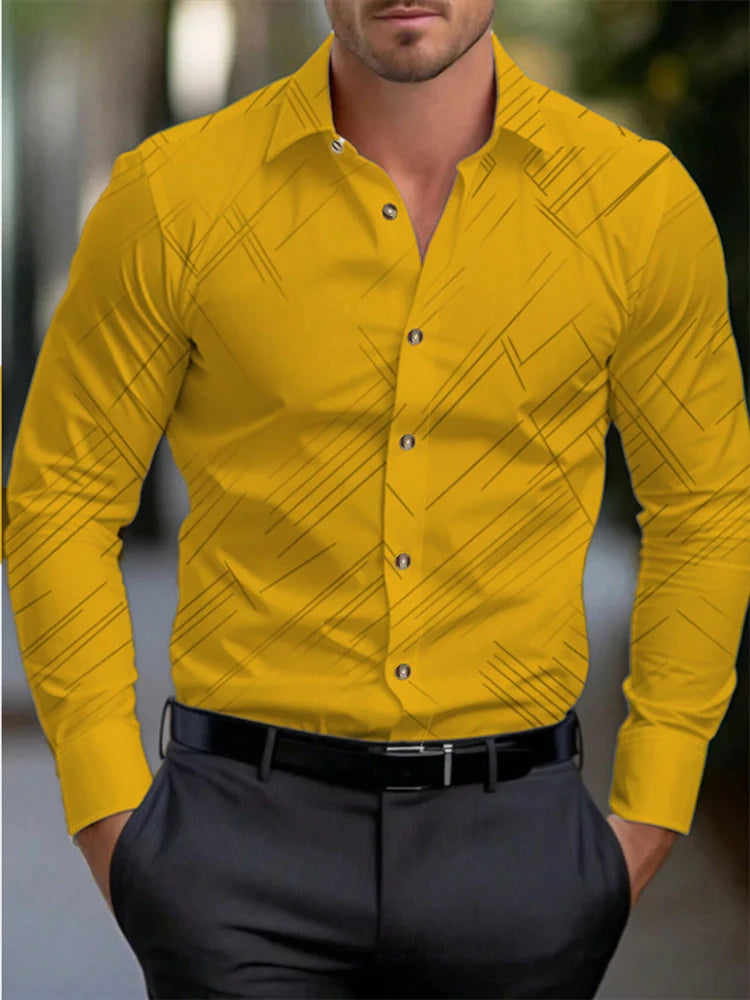 Men's long-sleeved shirt casual shirt fashion 2024 new 16 colors optional popular business oversized men's clothing