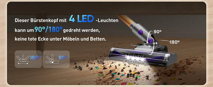 YISORA Cordless Vacuum Cleaner, 40Kpa 55Mins Running Time Wireless Vacuum Cleaner with Touchscreen for Pet Hair, Carpet