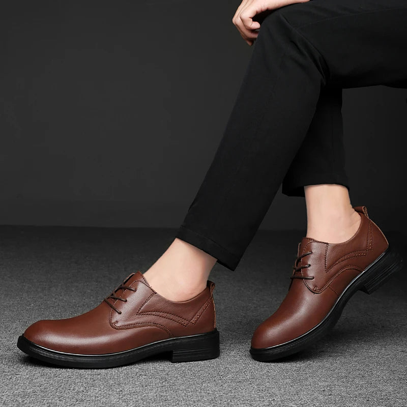 Genuine Leather Male Oxford Shoes Business Formal Wear Casual Shoes New Arrival Mens Derby Shoes Leisure Walk Gentleman Footwear