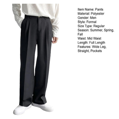 Brown Black Suit Pants Men Slim Fit Fashion Social Mens Dress Pants Korean Casual Straight Pants Mens Office Formal Trousers