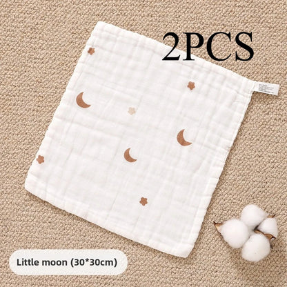 2PCS.Newborn 100% Cotton Gauze Burp Cloths—Ultra-Soft Baby Washcloths.Breathable,skin-friendly, super absorbent&easy to clean.