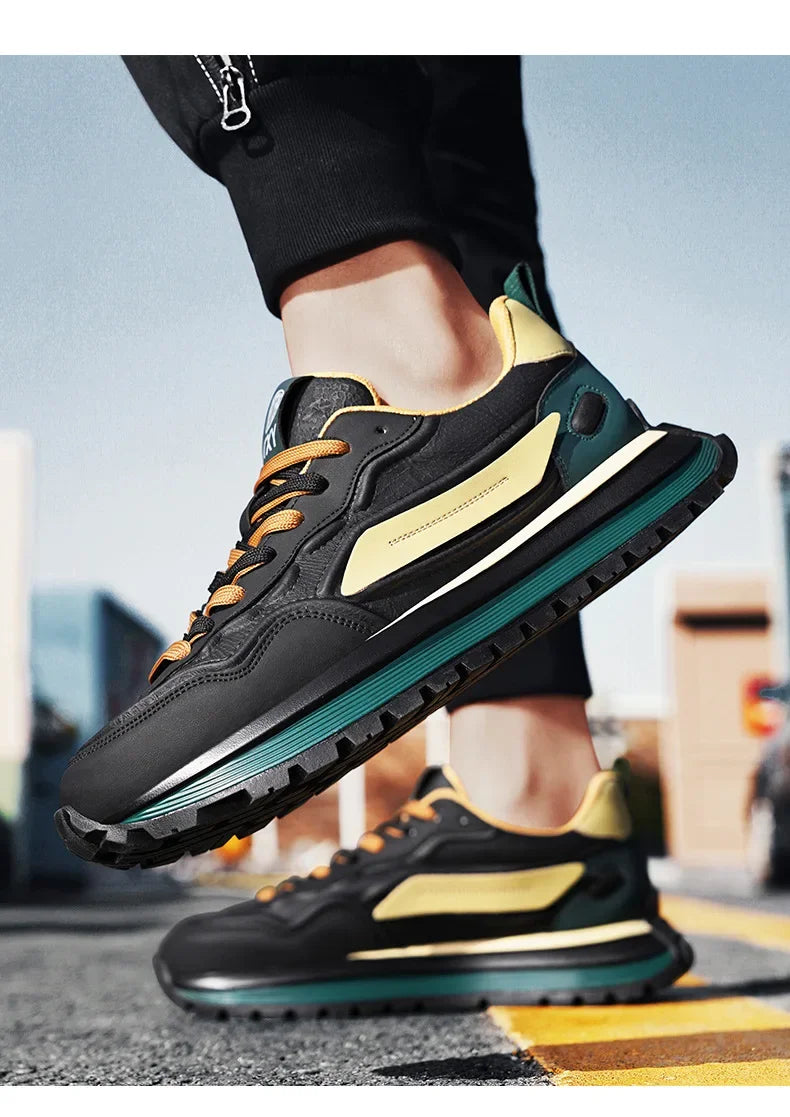 2025 New Spring Men's Breathable sneakers Casual Sports Shoes with Anti slip Soft Bottom White Shoes Men's Trendy Daday Shoes