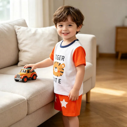 Kids Clothes Set Baby Boy/Girl T-Shirt + Shorts Summer Clothing Cotton Cartoon Casual Boys Tracksuit Children Baby Clothes Set
