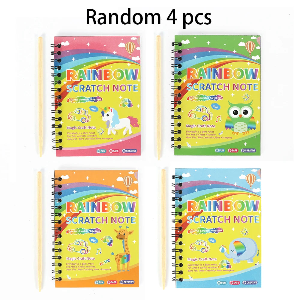 Dazzling Scratch Painting Parent Child Interactive Toys Note Cards Handmade Painting