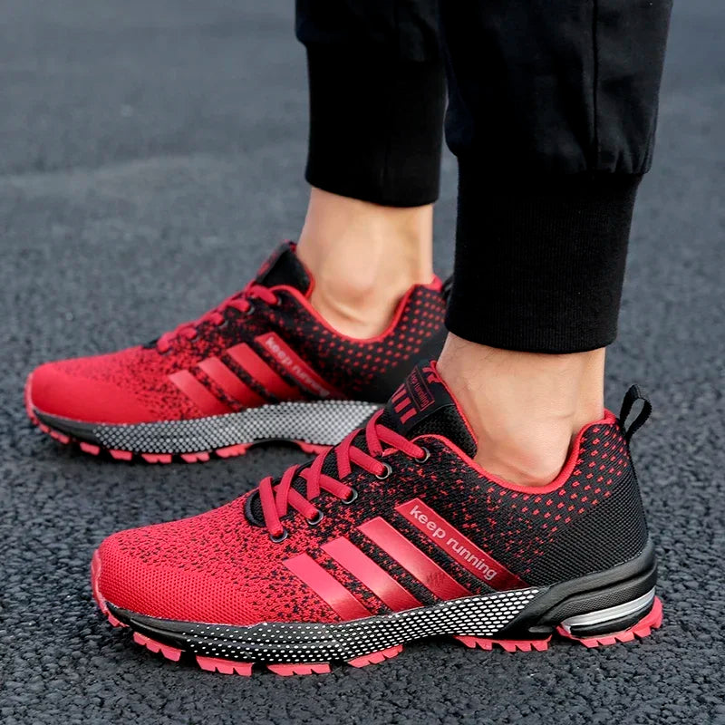 New men's women's flying mesh surface spring summer breathable casual sports shoes flat vulcanized couple running big size48