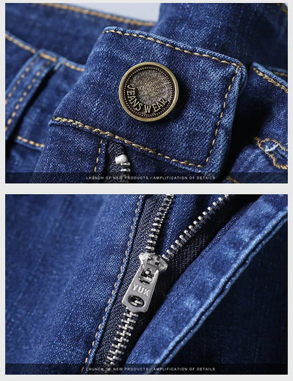 2025 Spring New Mens Slim Fit Classic Skinny Jeans Casual Street Style Casual Mens Skinny Jeans Male Slim Fit Pencil Denim Blue