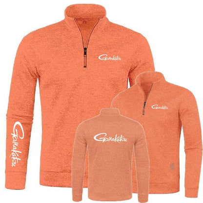 Sweatshirts Half Zipper Soft Fleece Turtleneck Sweater Gamakatsu Fishing Mens Pullover Jersey Casual Knit Sportwear Streetwear