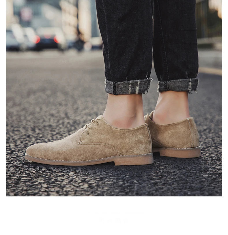 Luxury Men Derby Shoes High Quality Suede Leather Shoes for Men Business Casual Shoes Lace-Up Men Party Wedding Shoes Large Size