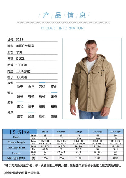 Thermal Thick Coat Parka USA SIZE Winter New Oversize Parkas Warm Korean Style Thick Men's Hooded Thick Fleece Winter Jacket