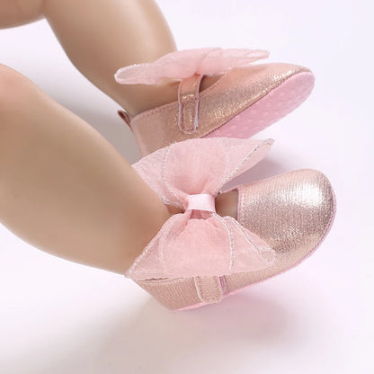 Cute Girl 0-18M Baby Shoes Pink Theme Bow Princess Shoes Spring and Autumn Soft Sole Lightweight Garden Shoes Casual Shoes