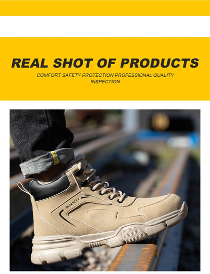 Men Steel Toe Safety Work Boots Indestructible Construction Safety Boots Puncture Proof Male Work Shoes Protective Footwear