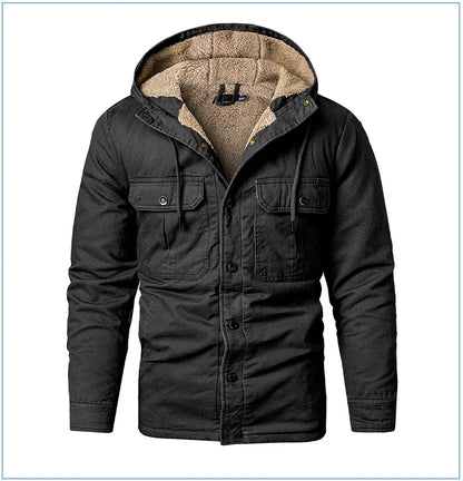Thermal Thick Coat Parka USA SIZE Winter New Oversize Parkas Warm Korean Style Thick Men's Hooded Thick Fleece Winter Jacket