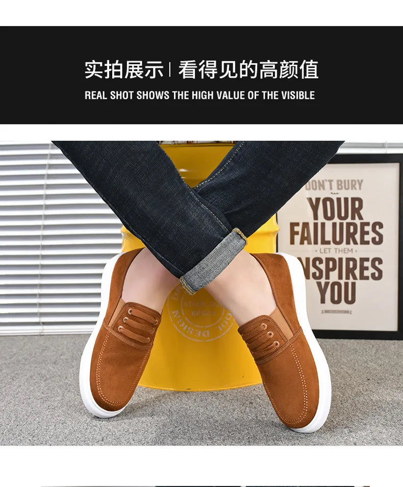 Men Shoes Breathable Canvas Shoes for Youth Student Slip on Walking Sneakers Driving Loafers House Moccasins Work Skate Flats
