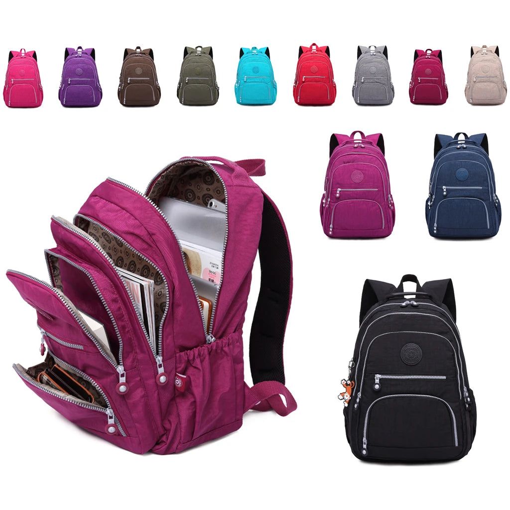 Mochila Feminina School Backpack for Teenage Girl 2025 Travel Back Packs Bag Women Nylon Waterproof Laptop Bagpack