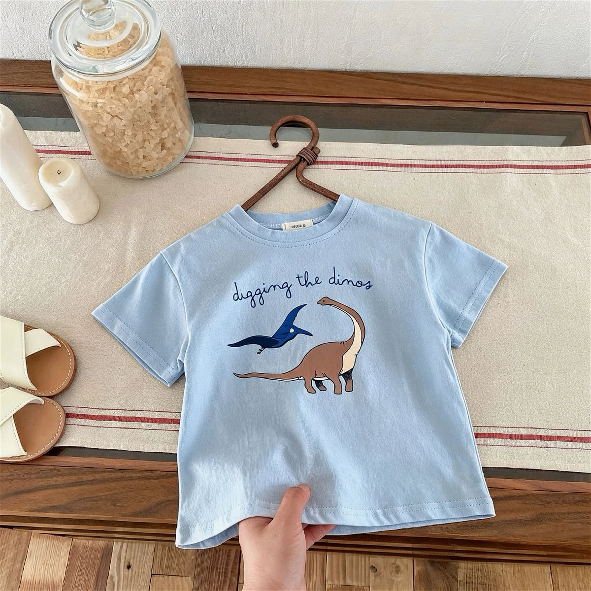 Summer Clothes Short Sleeve Tops Tees Printed Fashion Children's T-shirts Loose Casual Girls Boys Crewneck Casual T Shirt 1-7age