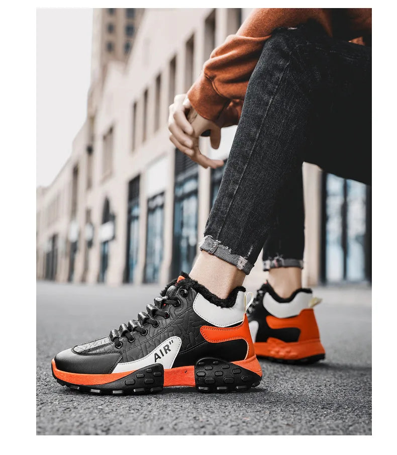 Men Platform Warm Cotton Shoes Male Thick Sneakers Winter Vulcanized Shoes Men Fashion Casual Running Shoe High Top Snow Boots