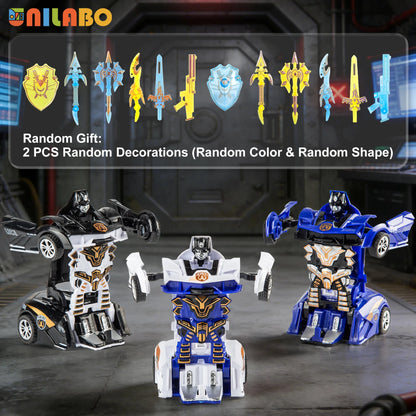 Transformable Robot Sports Car Toys, No Batteries, Educational Kids Gift, Colorful Model Vehicle for Play Learning