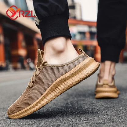 YRZL Men Casaul Slippers Lightweight Non Slip Breathable Mesh Shoes Half Slippers Outdoor Summer Loafers Lazy Shoe for Men