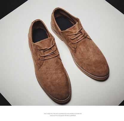 Luxury Men Derby Shoes High Quality Suede Leather Shoes for Men Business Casual Shoes Lace-Up Men Party Wedding Shoes Large Size