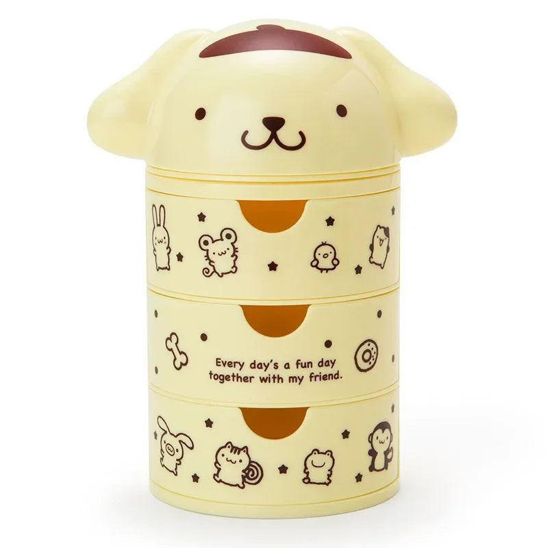 hello kitty anime peripheral cartoon 3-layer drawer storage box my melody cute cat makeup box kawaii birthday gift for women