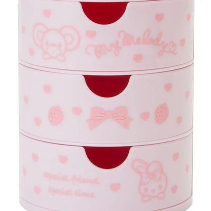 hello kitty anime peripheral cartoon 3-layer drawer storage box my melody cute cat makeup box kawaii birthday gift for women