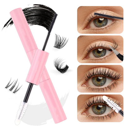 Double-Ended Eyelash Glue Adhesive and Sealing Suitable for DIY Group Eyelashes Eyelash Glue Eyelash Curler Brush Kit Makeup