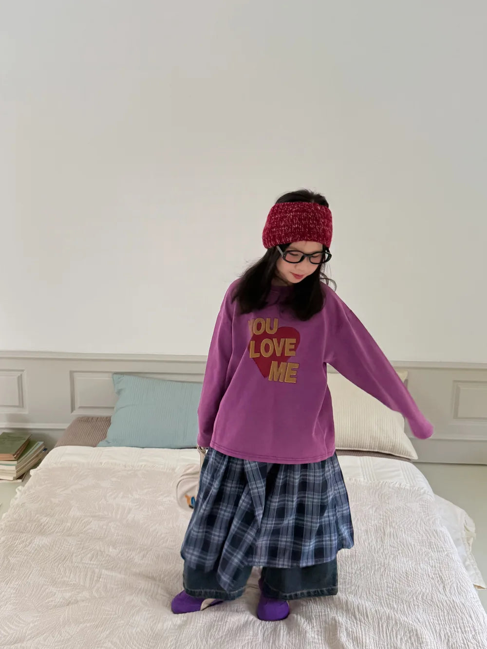 Children's Hoodie 2025 Autumn Girls' Korean Version Long Sleeved Letter Inner with Children's Round Neck Casual Loose Top