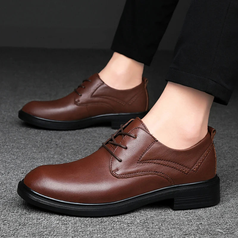 Genuine Leather Male Oxford Shoes Business Formal Wear Casual Shoes New Arrival Mens Derby Shoes Leisure Walk Gentleman Footwear