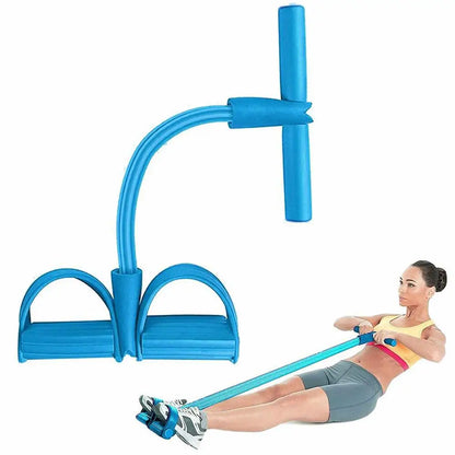 Fitness Resistance Bands-4 Tube Pedal Ankle Puller - Sit Up Leg Stretch Rope Exercise Bands , Stretching Workout Fitness Bands