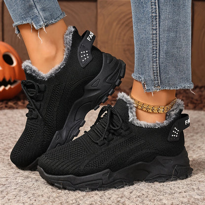 Sneakers Women's Winter Warm Sports Shoes Non Slip Soles Suitable for Cold Weather Outdoor Walking Sports Shoes Ladies Sneakers