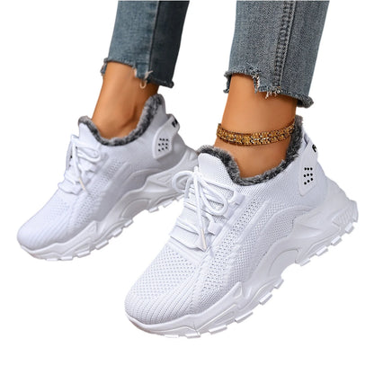 Sneakers Women's Winter Warm Sports Shoes Non Slip Soles Suitable for Cold Weather Outdoor Walking Sports Shoes Ladies Sneakers