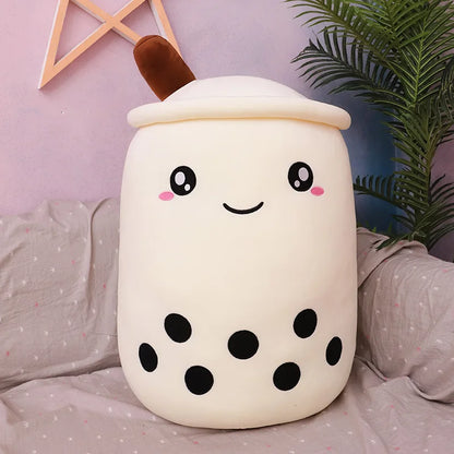 24/70CM Real-life Bubble Tea Plush Toy Boba Milk Tea Plushie Toy Soft Stuffed Hug Pillow Balls Bubo Tea Cup Cushion Gift Girl