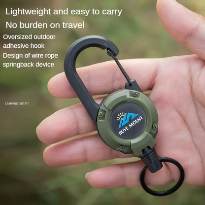 Portable Retractable Keychain with Steel Wire Rope,Outdoor Tactical Anti-Loss Buckle for Camping Gear & EDC Accessories