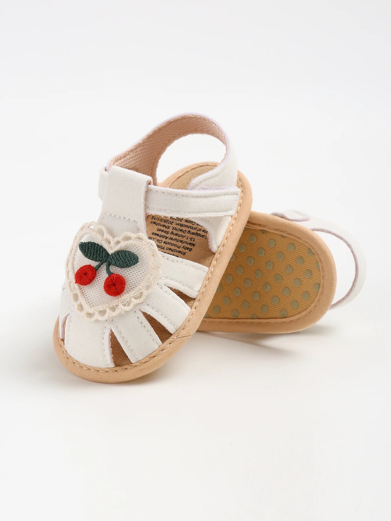 Baby girl sandals summer cherry cloth sole shoes newborn baby shoes first walking shoes