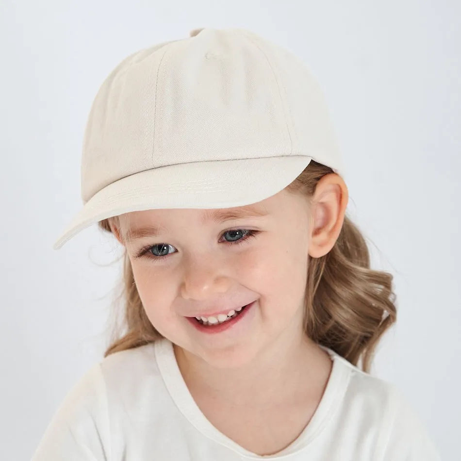 Kids Baseball Cap Low Profile Sun Hat for Boys and Girls Soft Cotton Pink Black White Gray for Baby Children