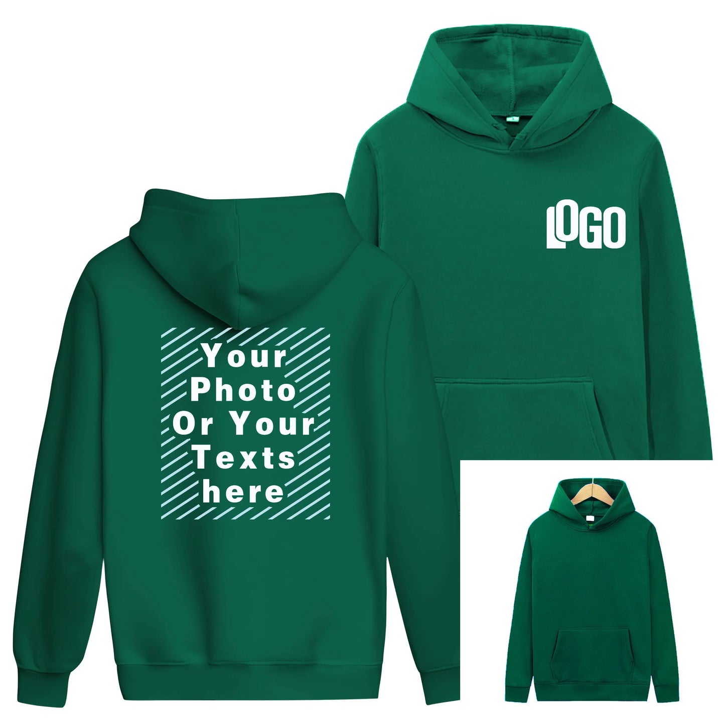 Customized printed hoodies for men and women, loose casual wear, long sleeved hooded sweaters, personalized streetwear