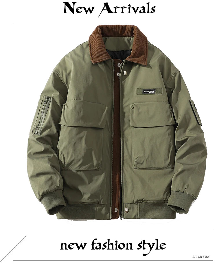New Men Winter Jackets Thick Warm Coat 2026 Mens Streetwear Hip Hop Short Parkas Korean Black Clothes Puffer Windbreaker