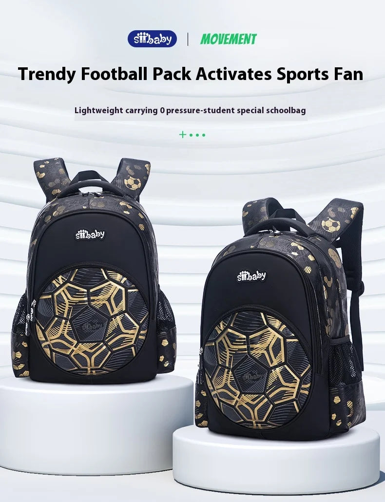 Football School Bags for Boys Shoulder Backpack Bagutte Children Spinal Protection Light Big Capacity Waterproof Backpack Kids