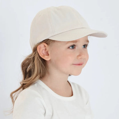 Kids Baseball Cap Low Profile Sun Hat for Boys and Girls Soft Cotton Pink Black White Gray for Baby Children