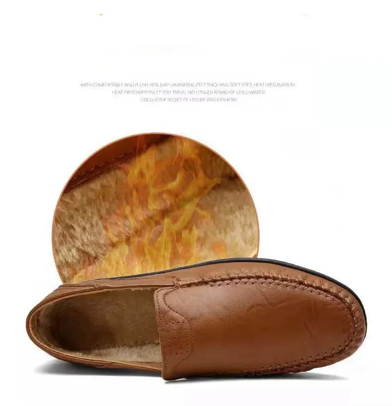 Shoes Men Leather Spring Loafers Slip on Business Casual Leather Shoes Classic Soft Moccasins Hombre Breathable Flats Shoes