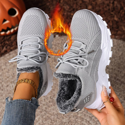 Sneakers Women's Winter Warm Sports Shoes Non Slip Soles Suitable for Cold Weather Outdoor Walking Sports Shoes Ladies Sneakers