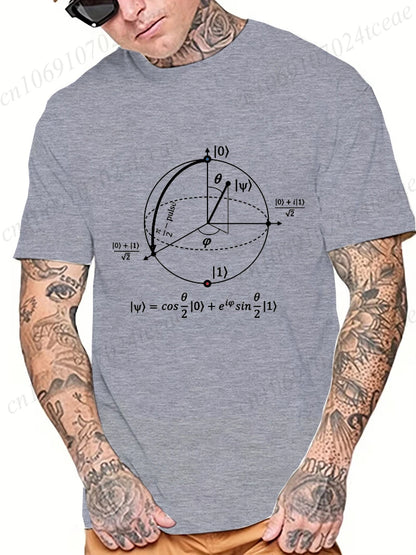 Summer Casual Men's T-Shirt Clothing Soft and Loose Round Neck Top for Men Math Physics and Science Male Short Sleeve Tees Tops