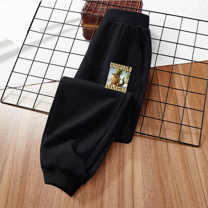 Cappuccino Assasino Cotton Pants for Baby Boys Children Spring Autumn Sweatpants Italian Brainrot Cartoon Trousers